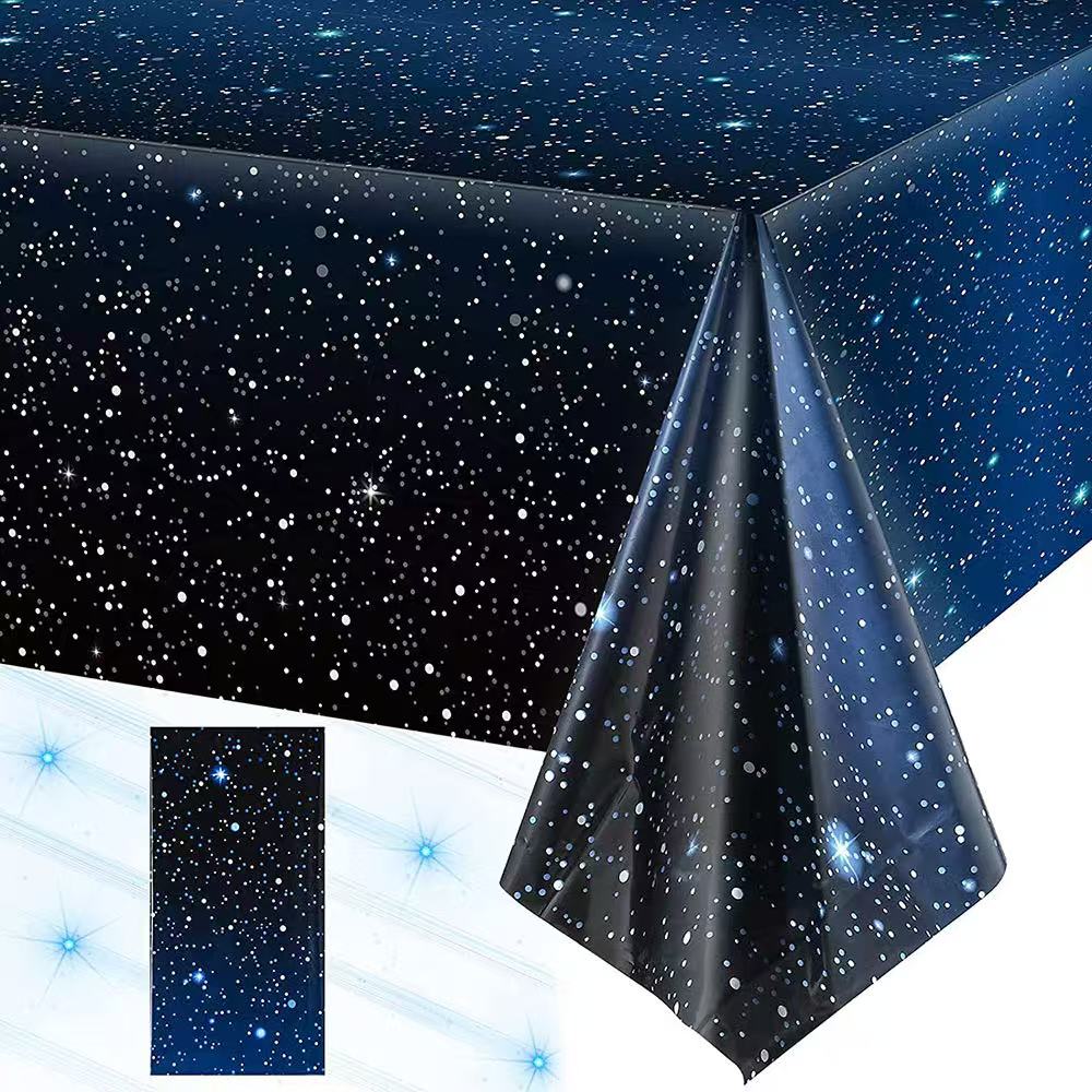 Table Cloth Disposable - Disposable Starry Sky Theme Tablecloth Adult