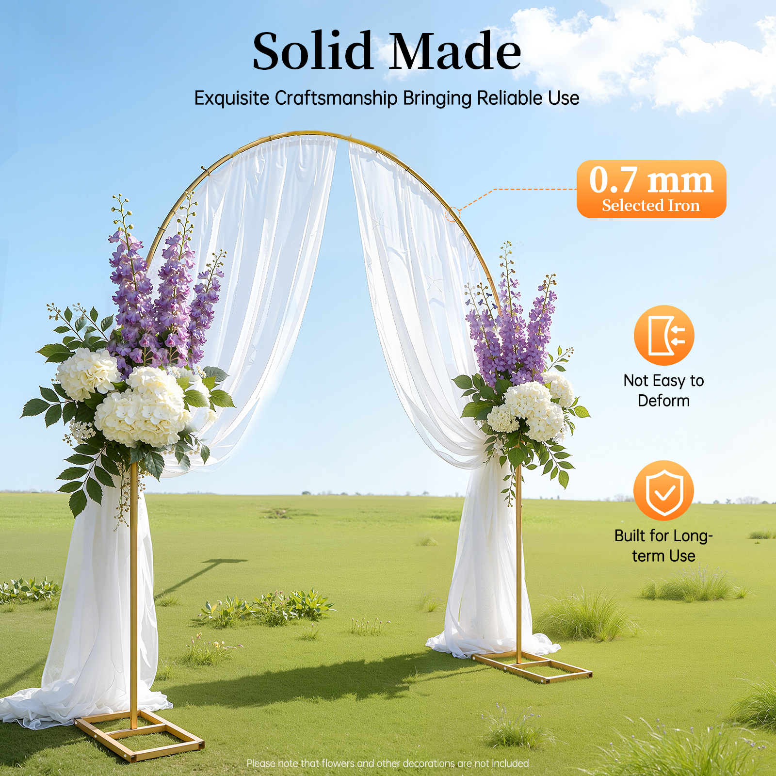 Photo Booth Frame - Wedding Arch Stand Metal Round Backdrop