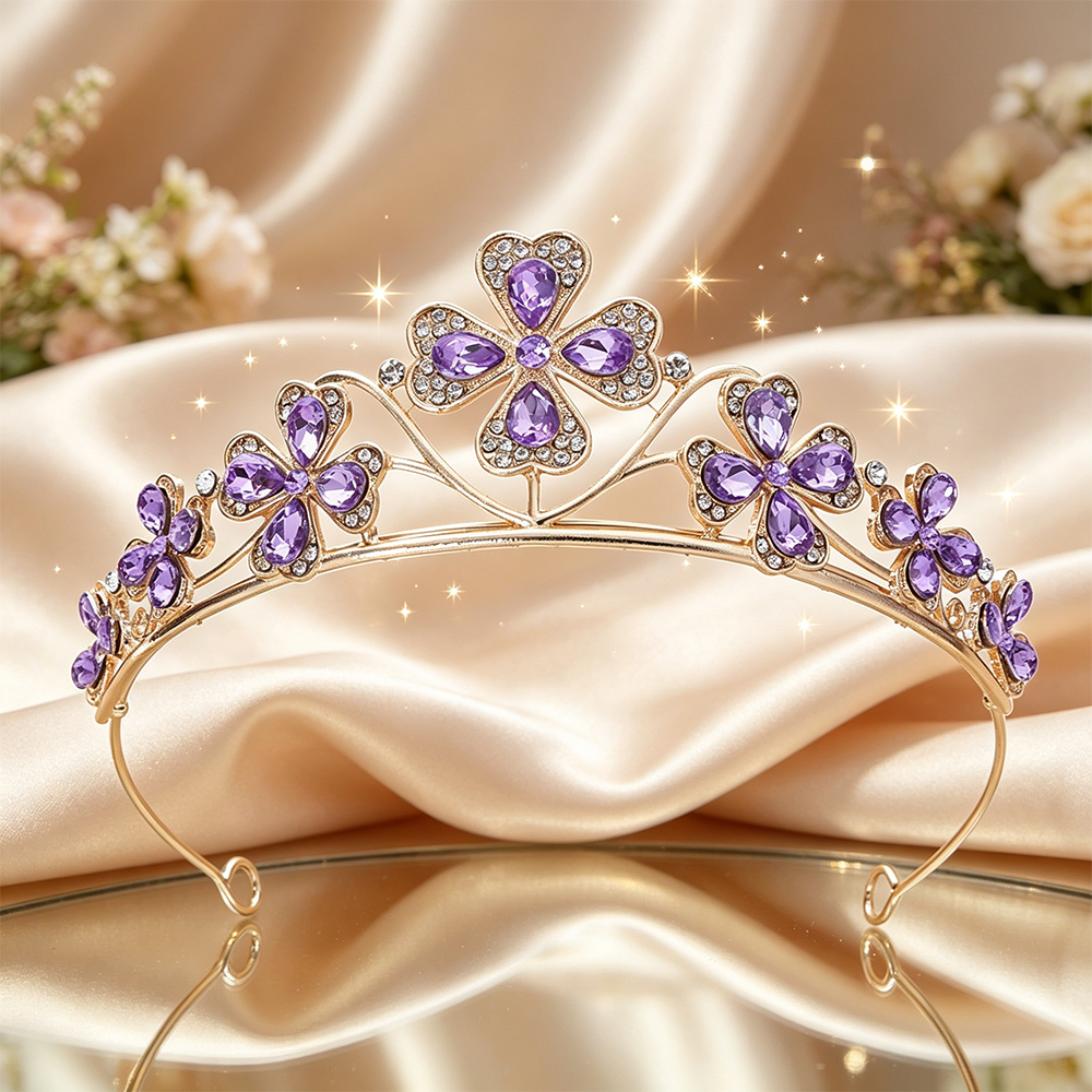 Event & Party Supply Photos - Four Leaf Clover Crystal Bridal Tiara