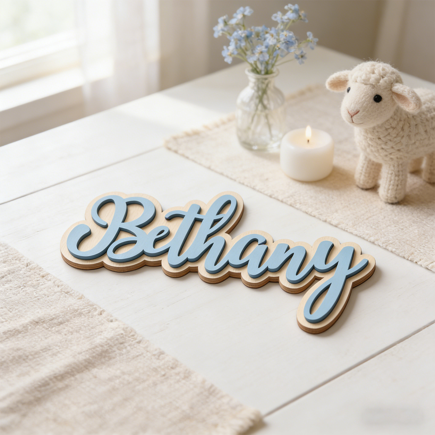 Eve Party - 1 Personalized Double-layer Wooden Name Tag,