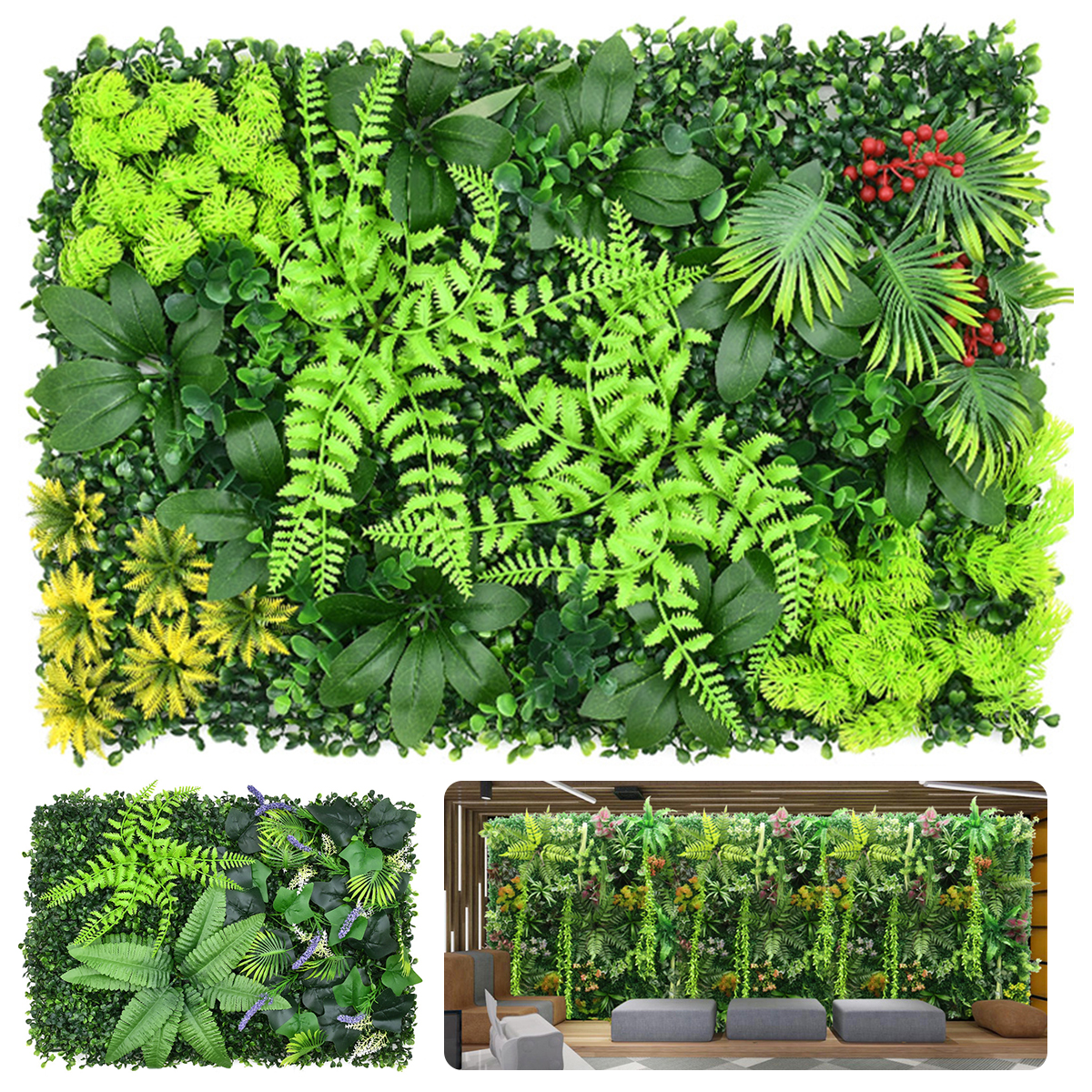 Flower Wall Panel - Artificial Plant Wall Plastic Hanging Grass