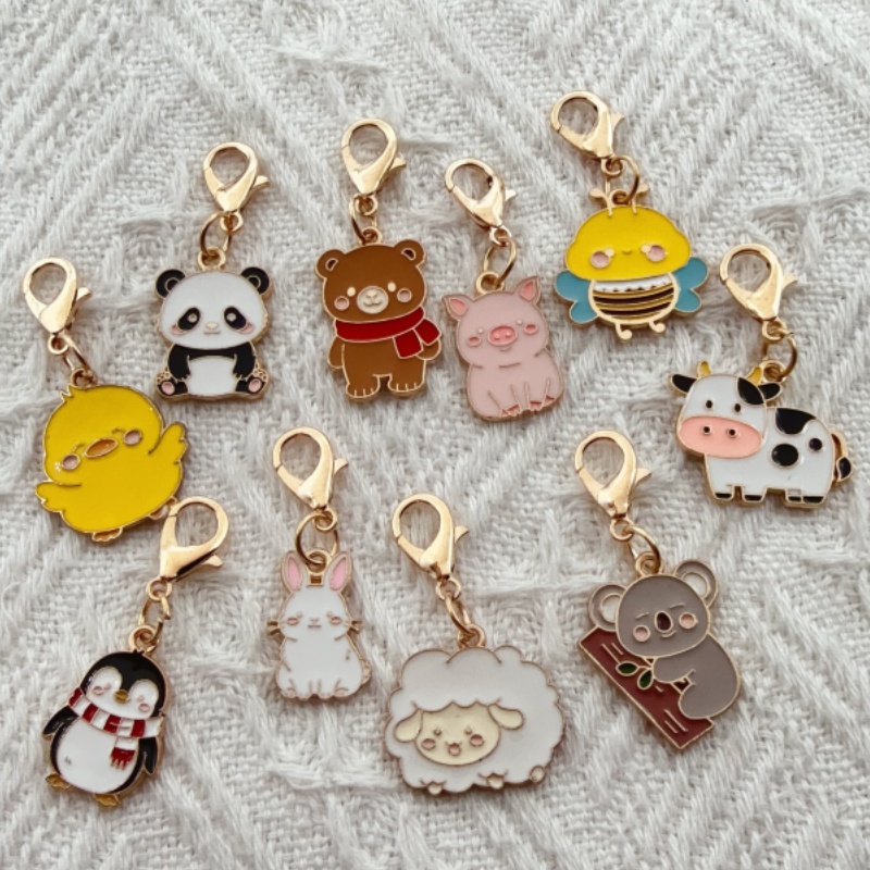 Party Favor Bag - 10pcs alloy drip oil cartoon animal
