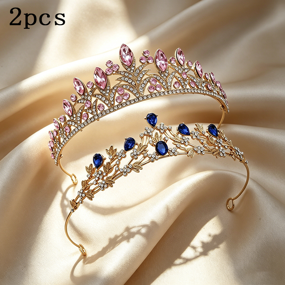 Supply Event - 2 Pack Leaf Rhinestone Gold Plated