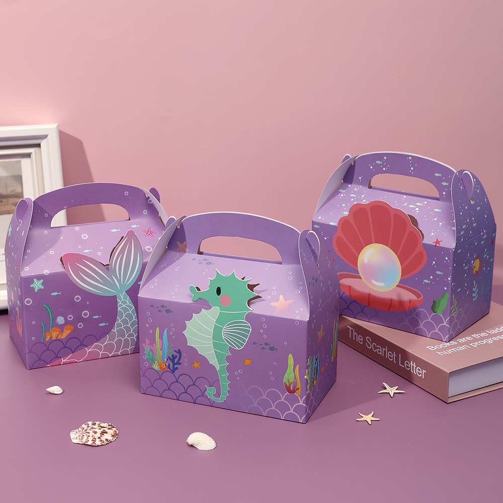 Event Party Box - 6pcs Mermaid Gift Paper Bags Ocean