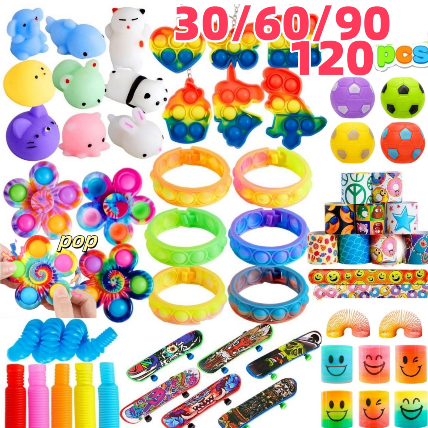 Party Favor Bag - Bulk Pack of 30-120 Popular Fidget