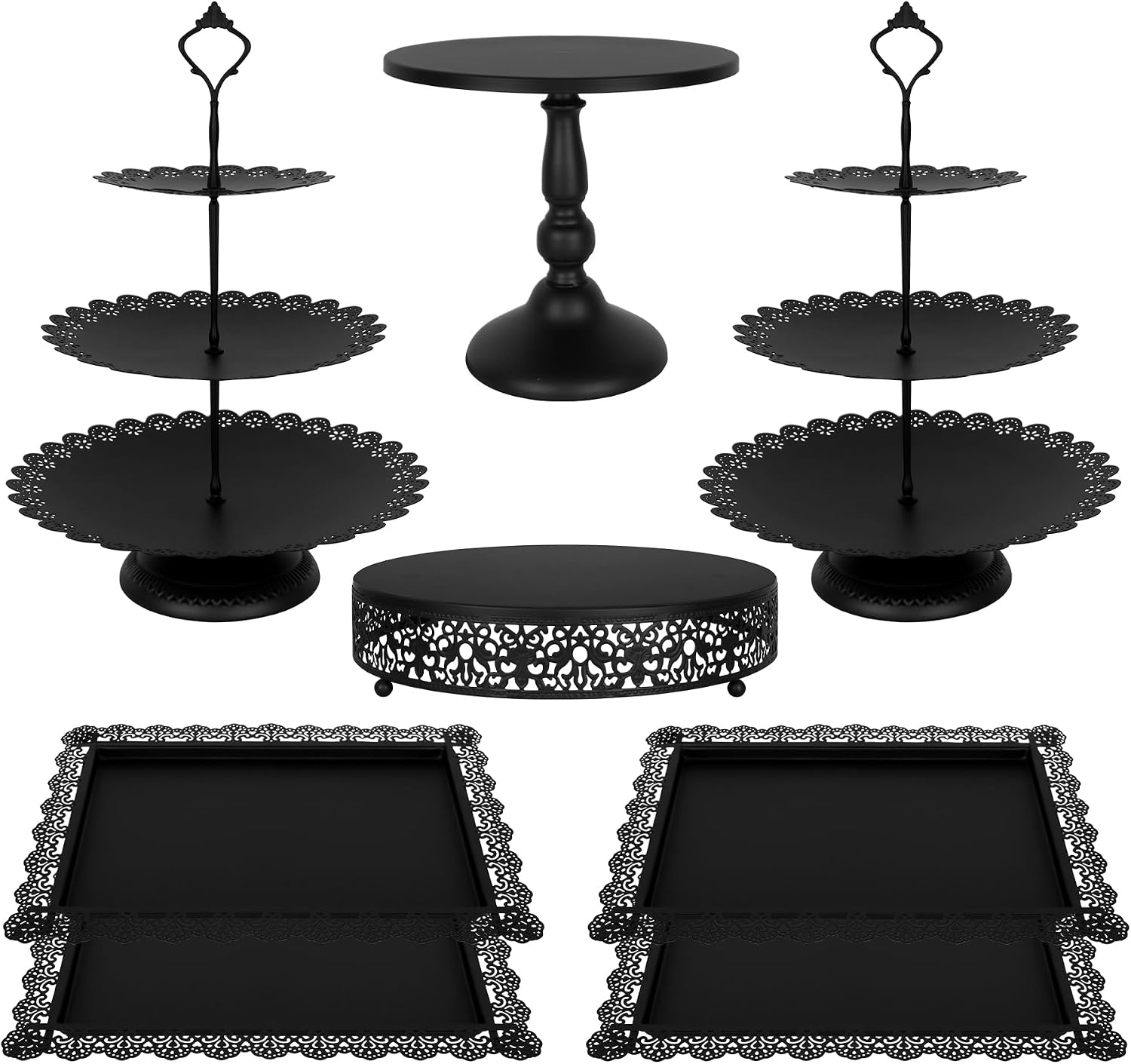 Cupcake Stand Tier - Black Metal Dessert Table Display Set