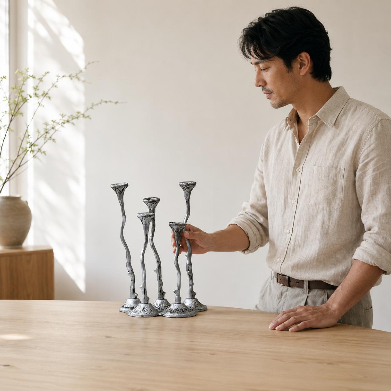 Centerpiece Stick - Cast Aluminum Candle Holder Decorative Five-Arm