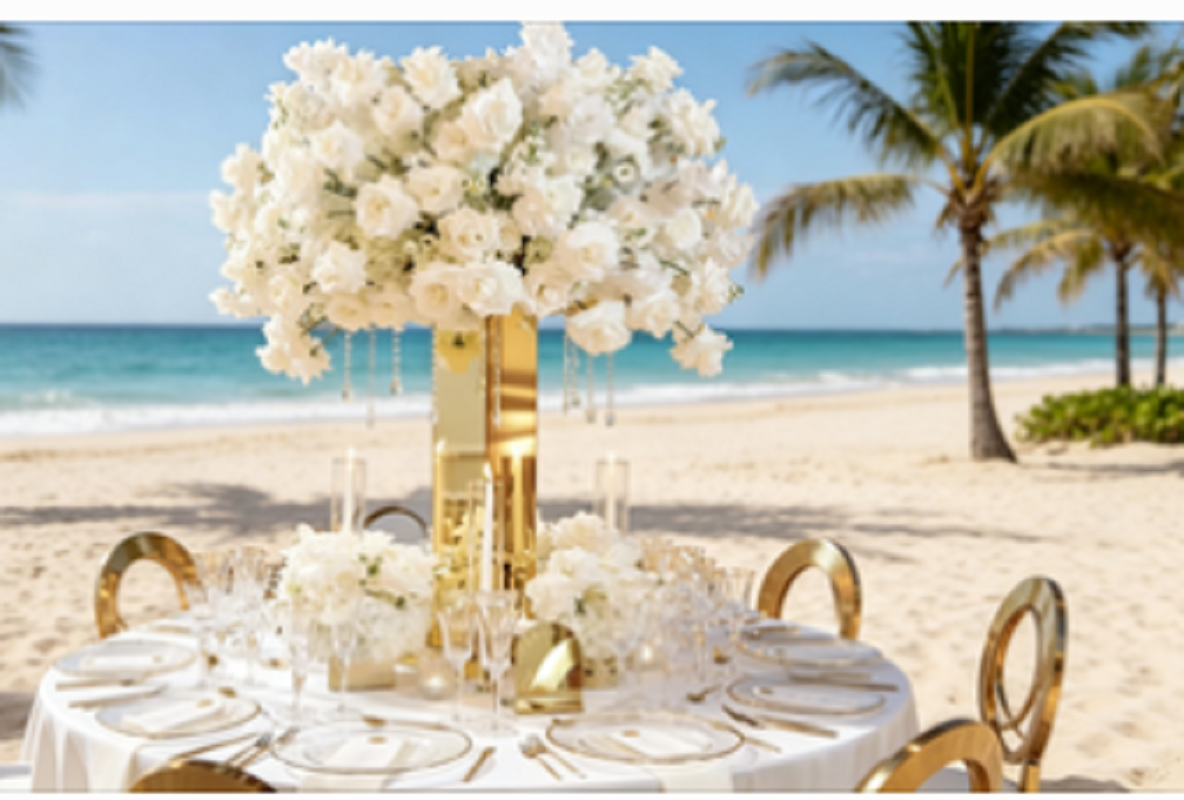 Party Event Supply Store - Metal Vase And Stainless Steel Flower