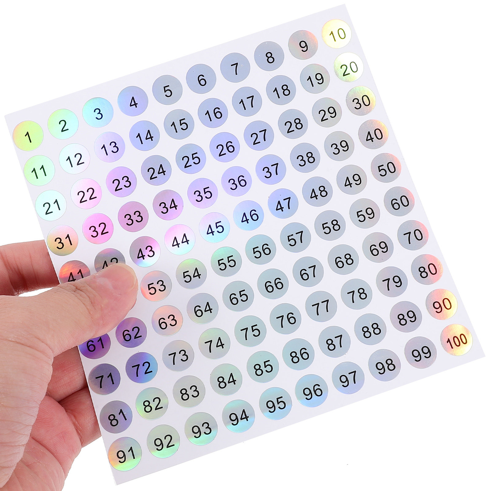 Event Party Box - 20 Sheets Clear Round Digital Number
