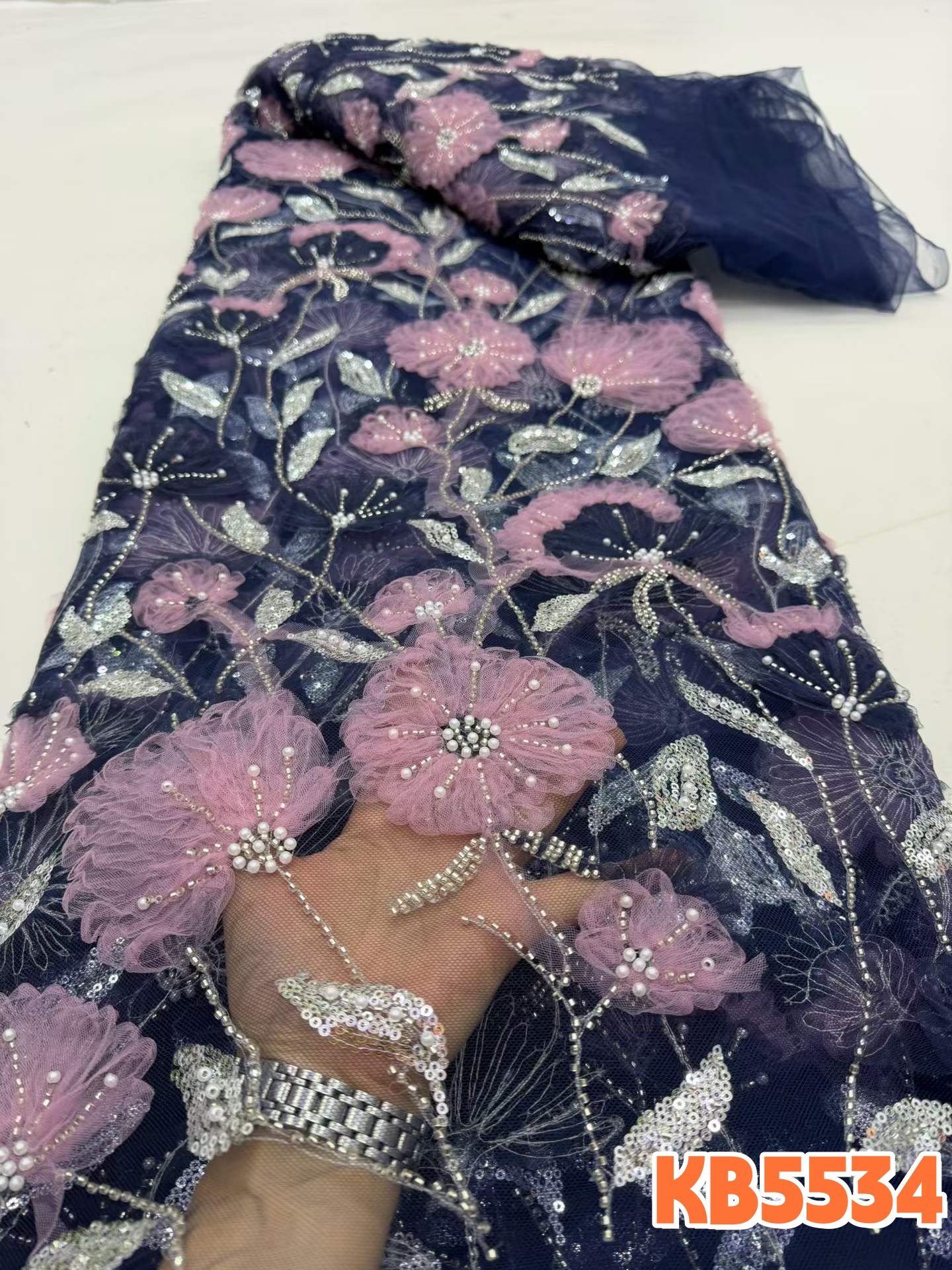 Glitter Tablecloth - YALISI African 3d Flower Beaded Sequins