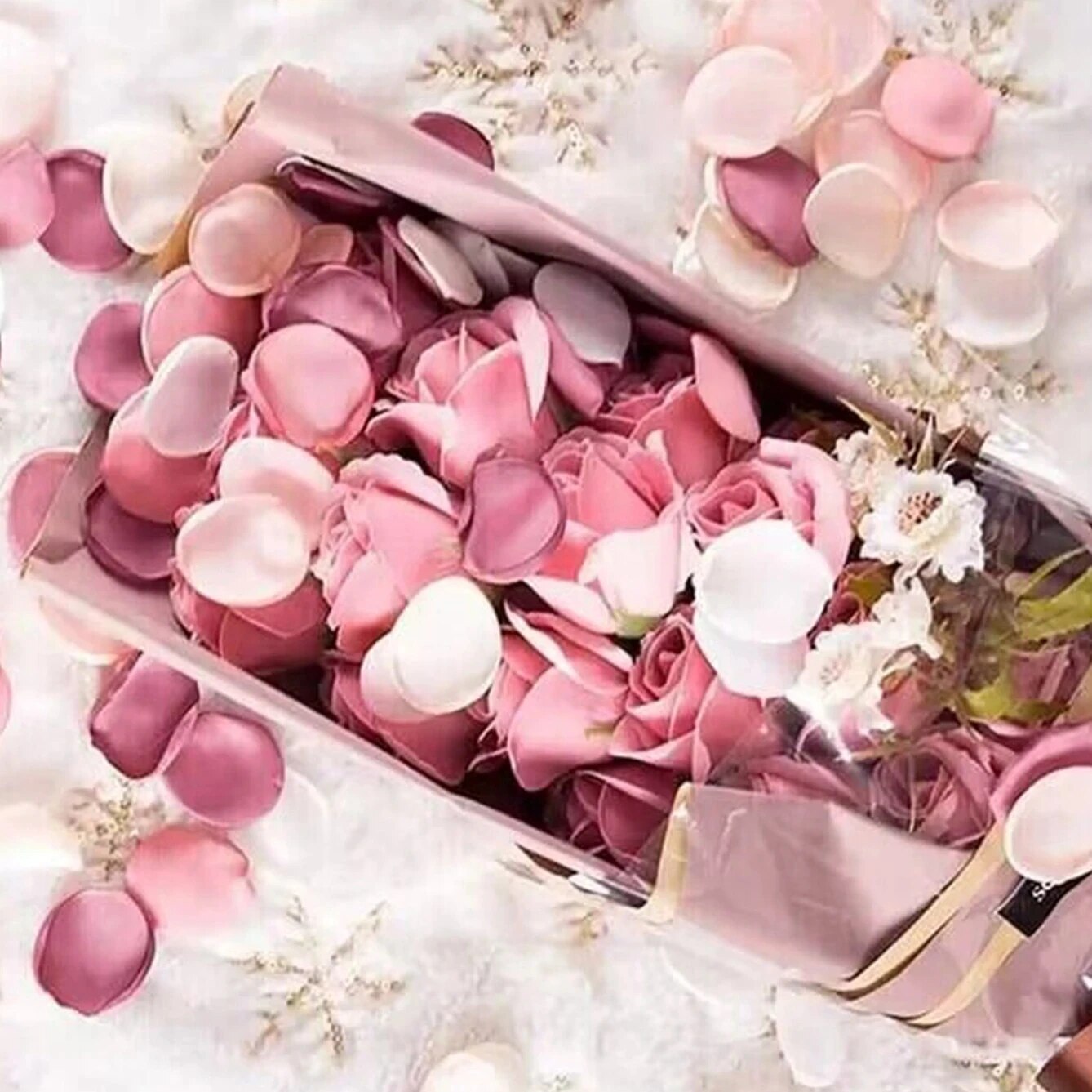 Confetti Cannon Tube - 100pcs Silk Artificial Flower Rose Petals