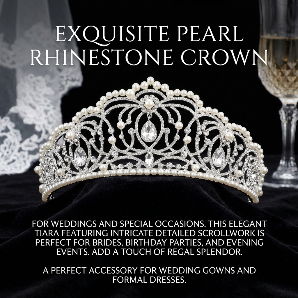 Event & Party Supply Photos - Rhinestone Crown for Wedding Bride Elegant