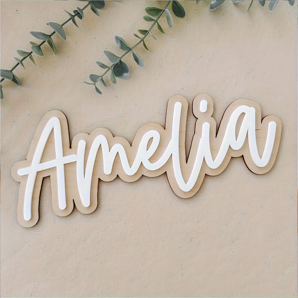 Eve Party - Customizable Double-Layered Wooden Name Plaque with