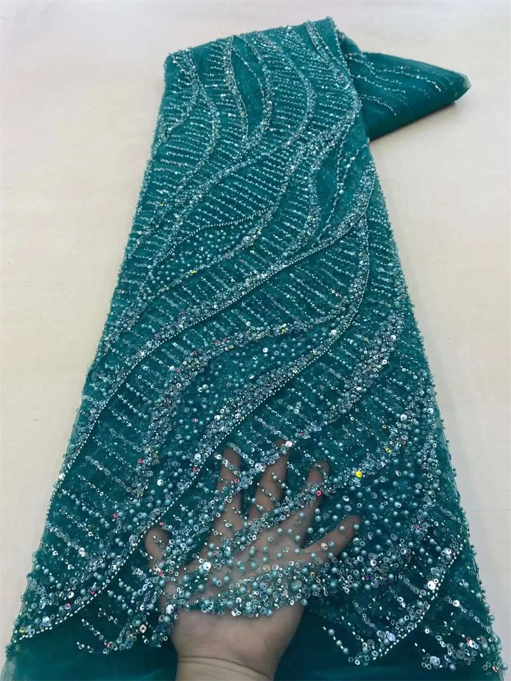 Glitter Tablecloth - Wholesale 2025 African Sequins Beads Lace
