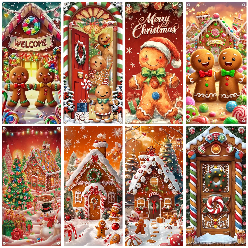 Party Event Supply Store - Cartoon Cute Gingerbread Man Theme Backdrop