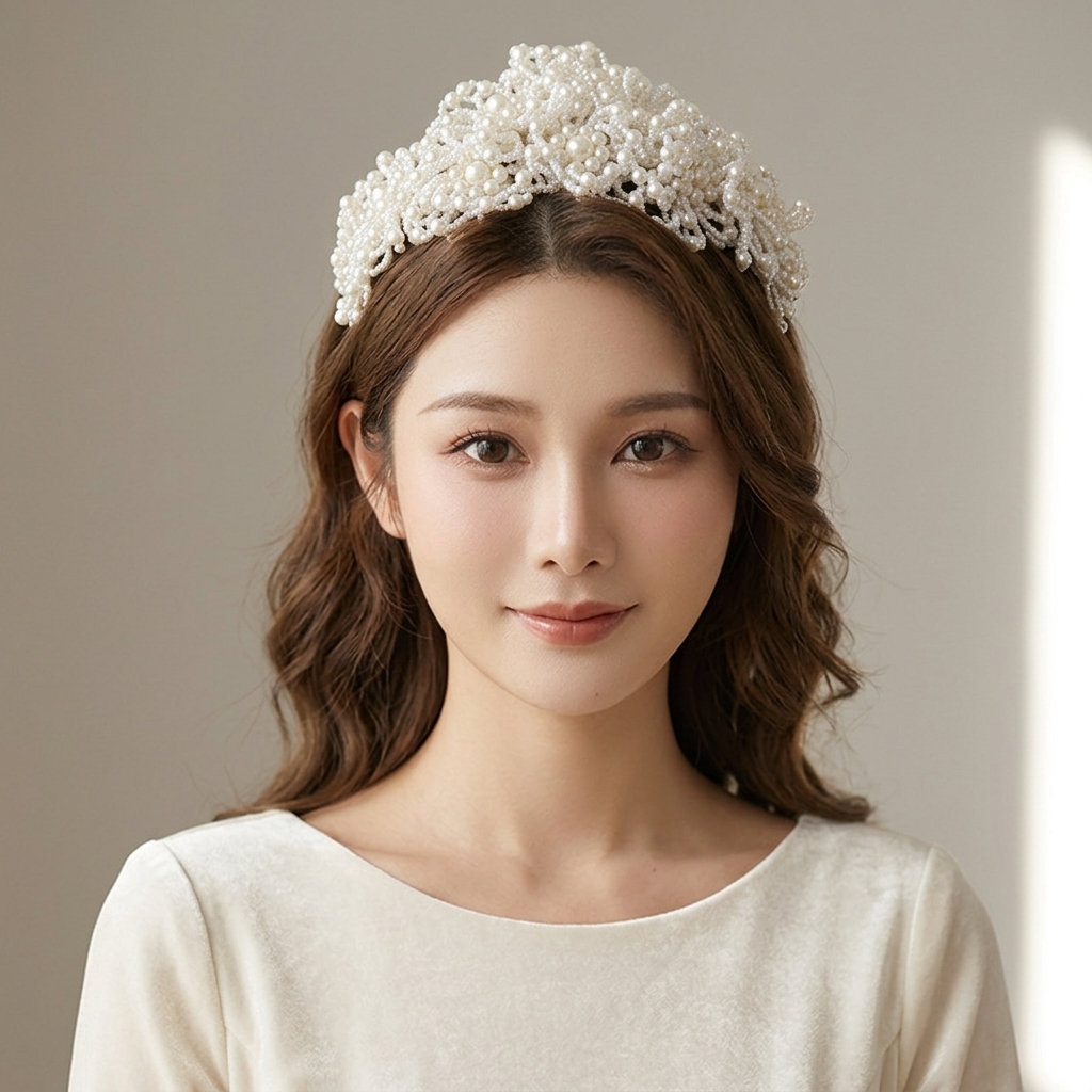 Event Suppliers - Pearl Crown Headpiece For Wedding Bridal