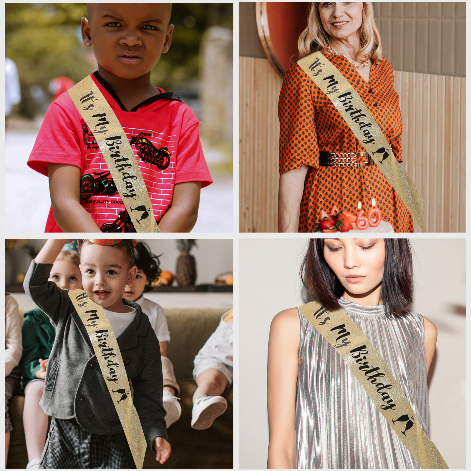Birthday Sash Glitter - 1Pcs Birthday Party Sash Glitter Cloth