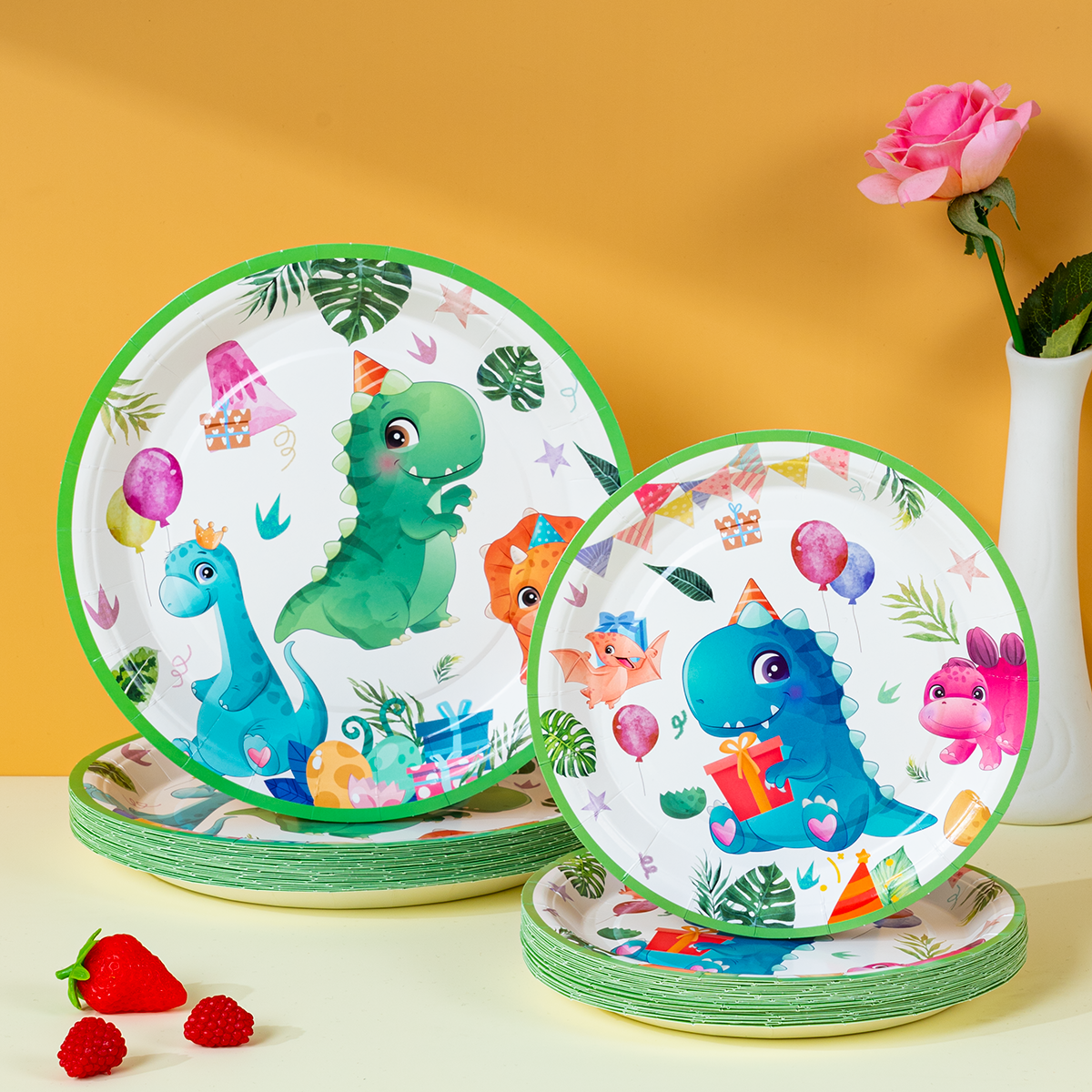 Event Party - 10/25/50Pcs Cute Party Dinosaur Disposable Paper