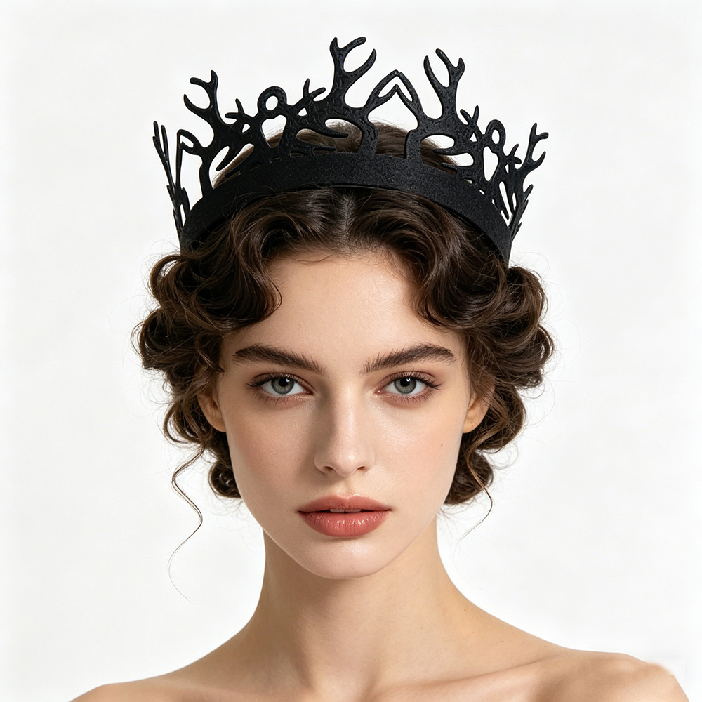 Event & Party Supply Photos - 1pc Fashion Black Gothic Antler Crown
