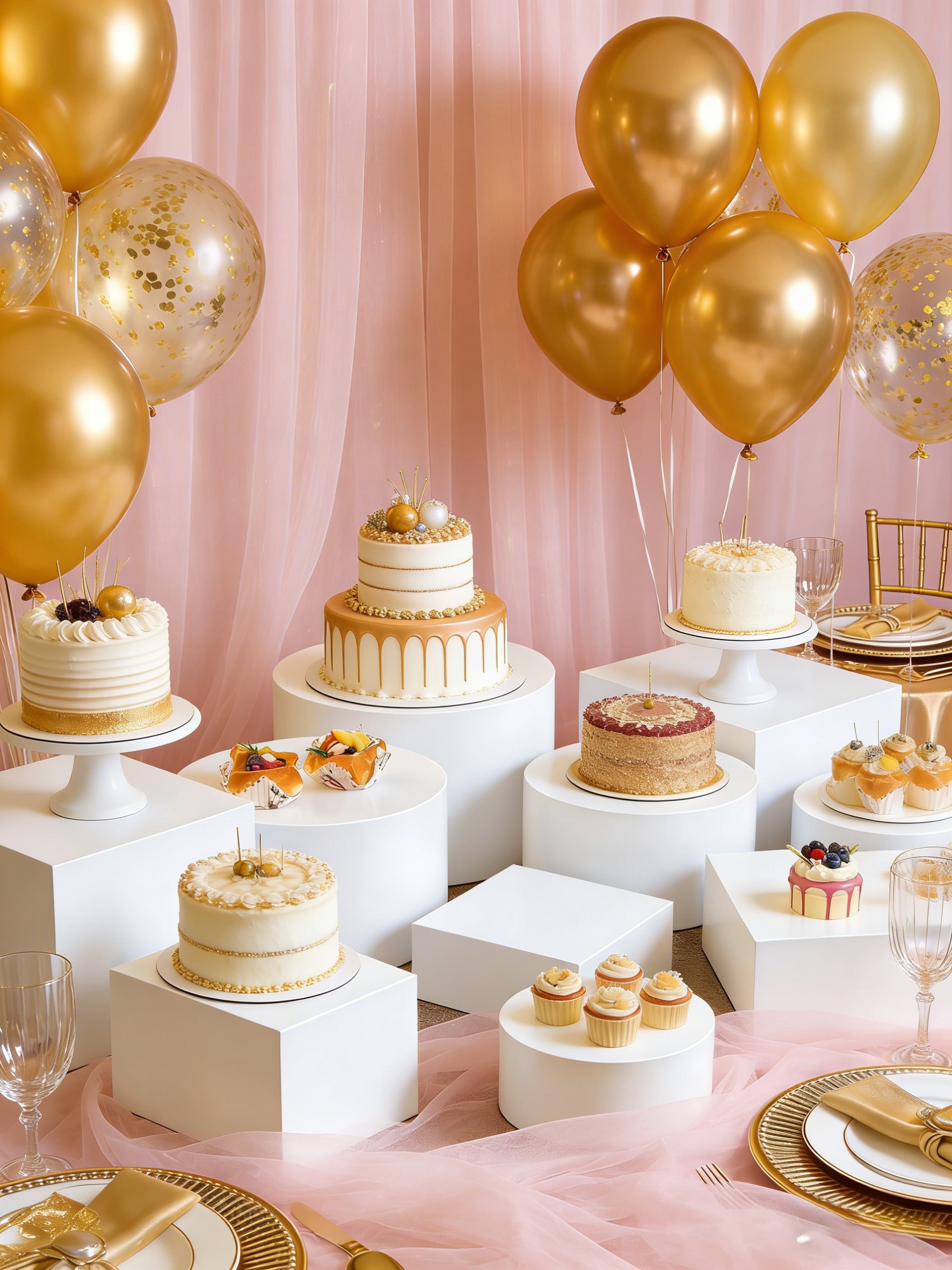 Dessert Table Backdrop - White Column Flower Vase 10pcs Wedding