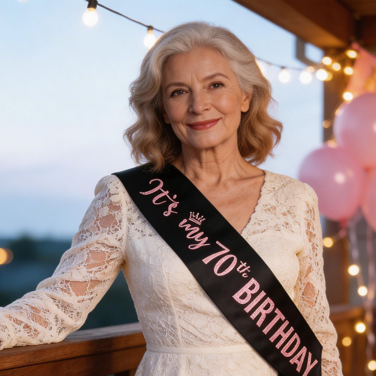 Birthday Sash Glitter - Premium Black It's My 70th Birthday