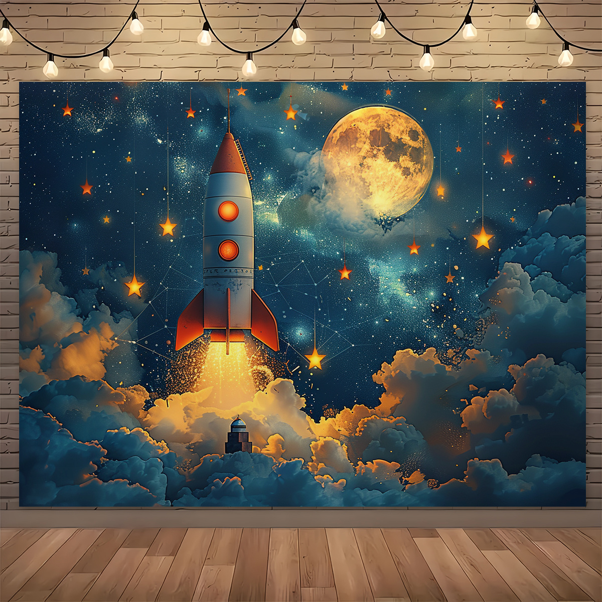 Event Launch Party - 1pc Dreamy Night Sky Rocket Wall