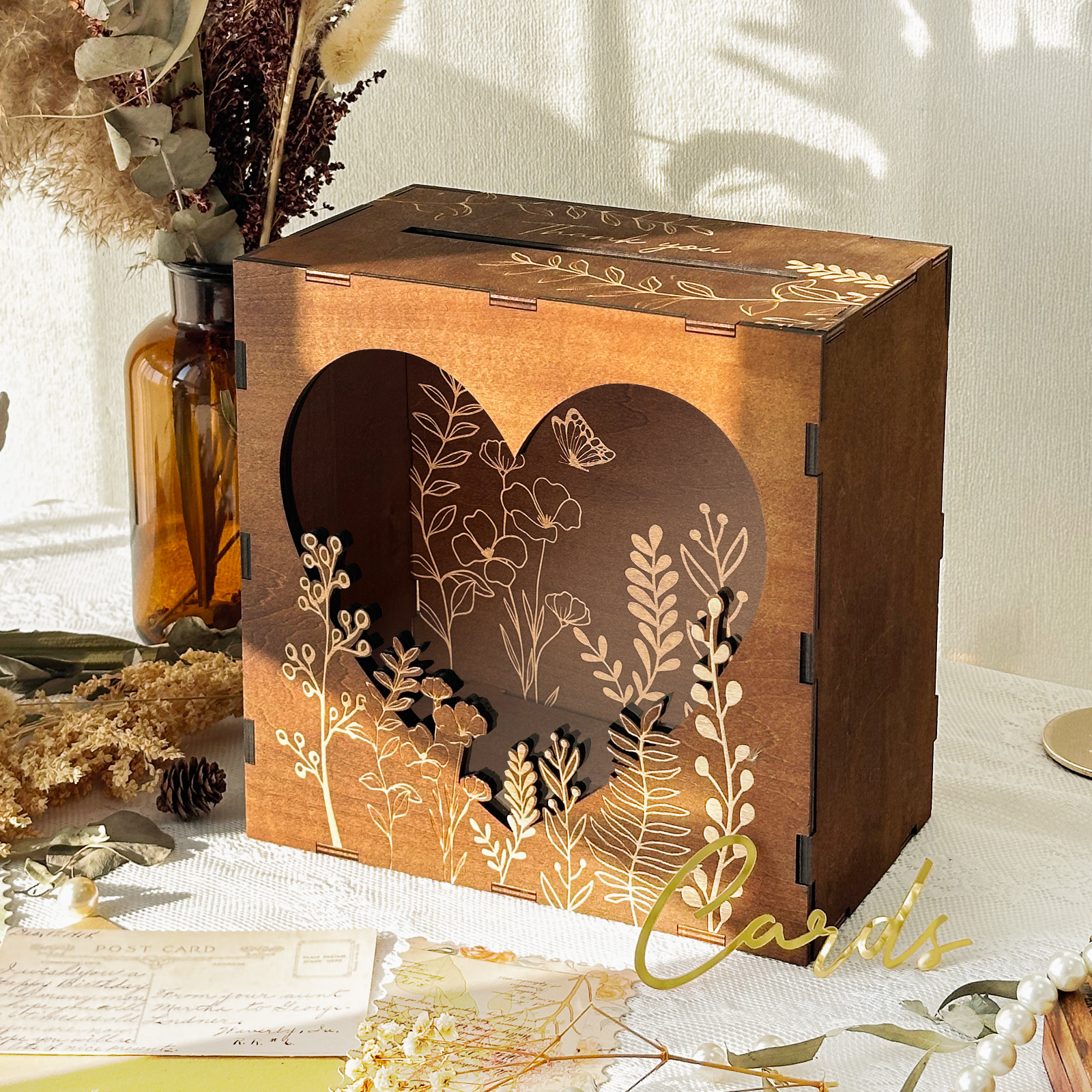 Event Party Box - OurWarm Heart Window Card Box, Wedding