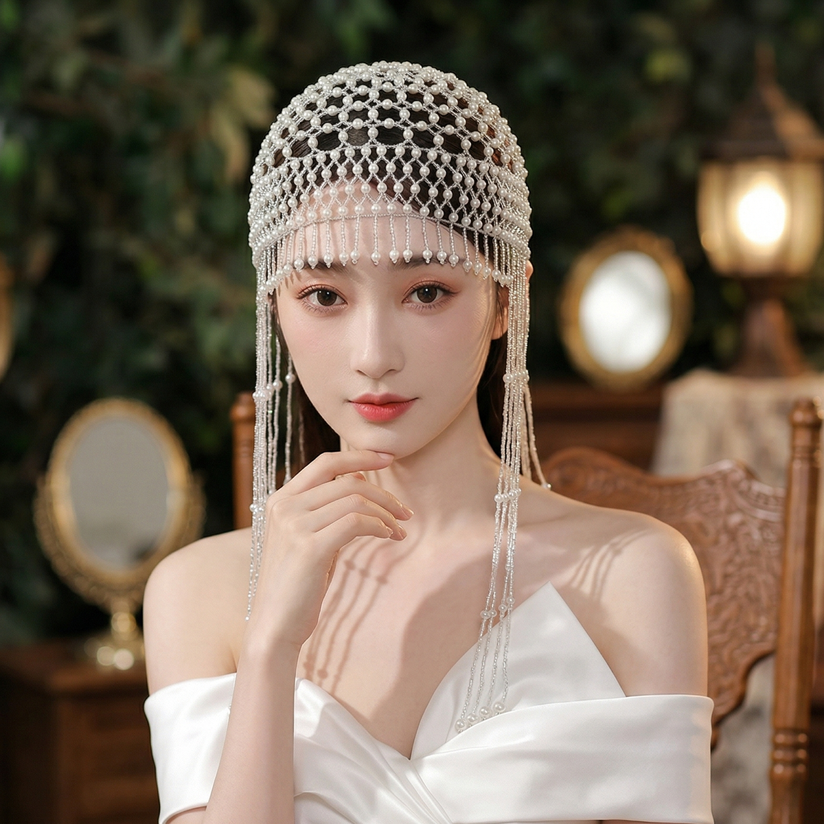 Luxury Pearls Beaded Headwrap  - Event Suppliers ulasan dan harga