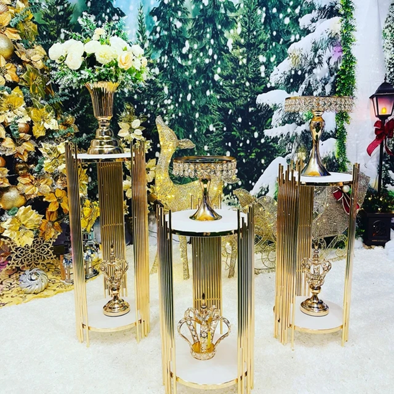 decoration gold metal walkway  - Dessert Table Backdrop ulasan dan harga