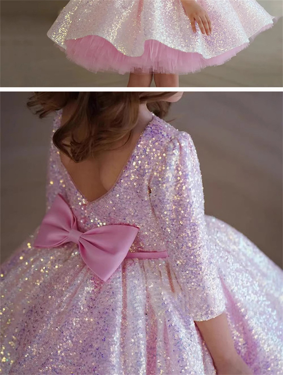 Glitter Pink Girl Dress Knee L - Birthday Sash Glitter ulasan dan harga