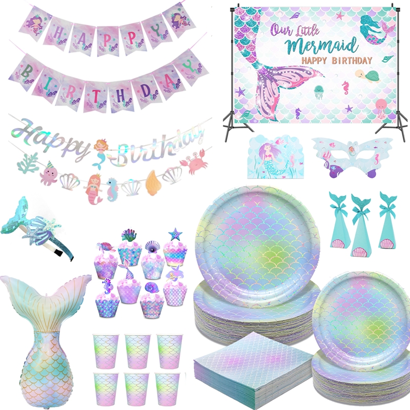 Mermaid Party Supplies Mermaid - Table Cloth Disposable ulasan dan harga