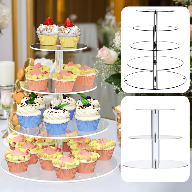 1 Pc 3/4/5 Tier Acrylic Round  - Cupcake Stand Tier ulasan dan harga