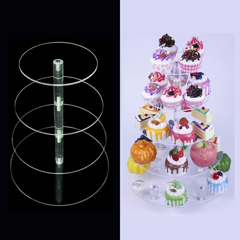 1 Pc 3/4/5 Tier Acrylic Round  - Cupcake Stand Tier ulasan dan harga