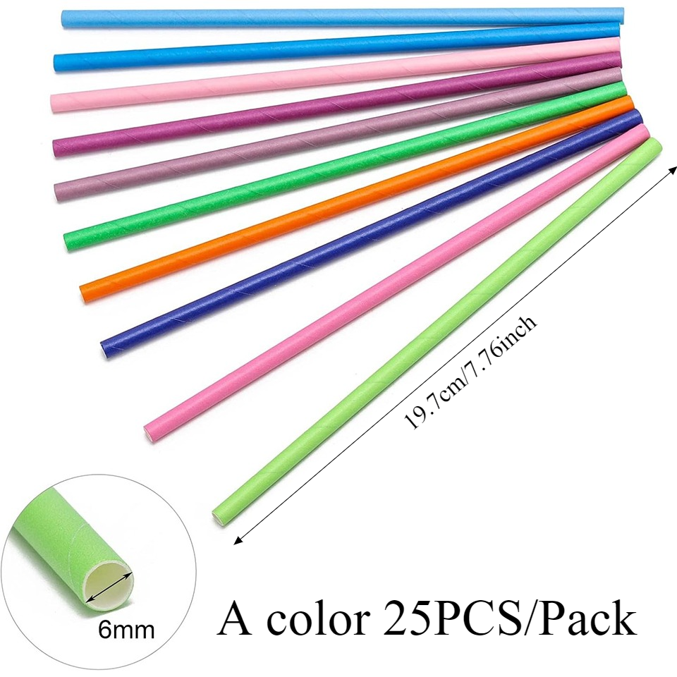 25/50/100PCS Disposable Paper  - Paper Straw Color ulasan dan harga