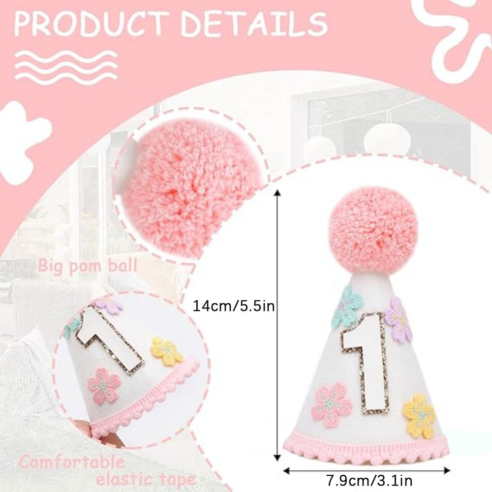 Colorful Floral Cone-Shaped Bi - Party Hat Cone ulasan dan harga