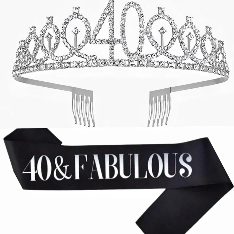 Glitter Silvery Birthday Tiara - Birthday Sash Glitter ulasan dan harga