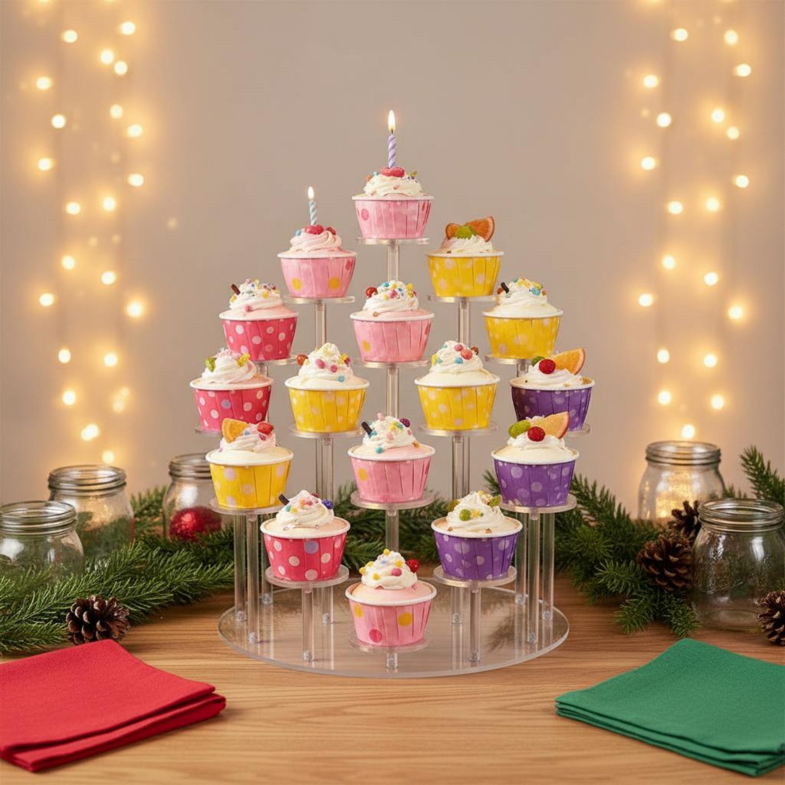 Acrylic Cupcake Stand Transpar - Cupcake Stand Tier ulasan dan harga