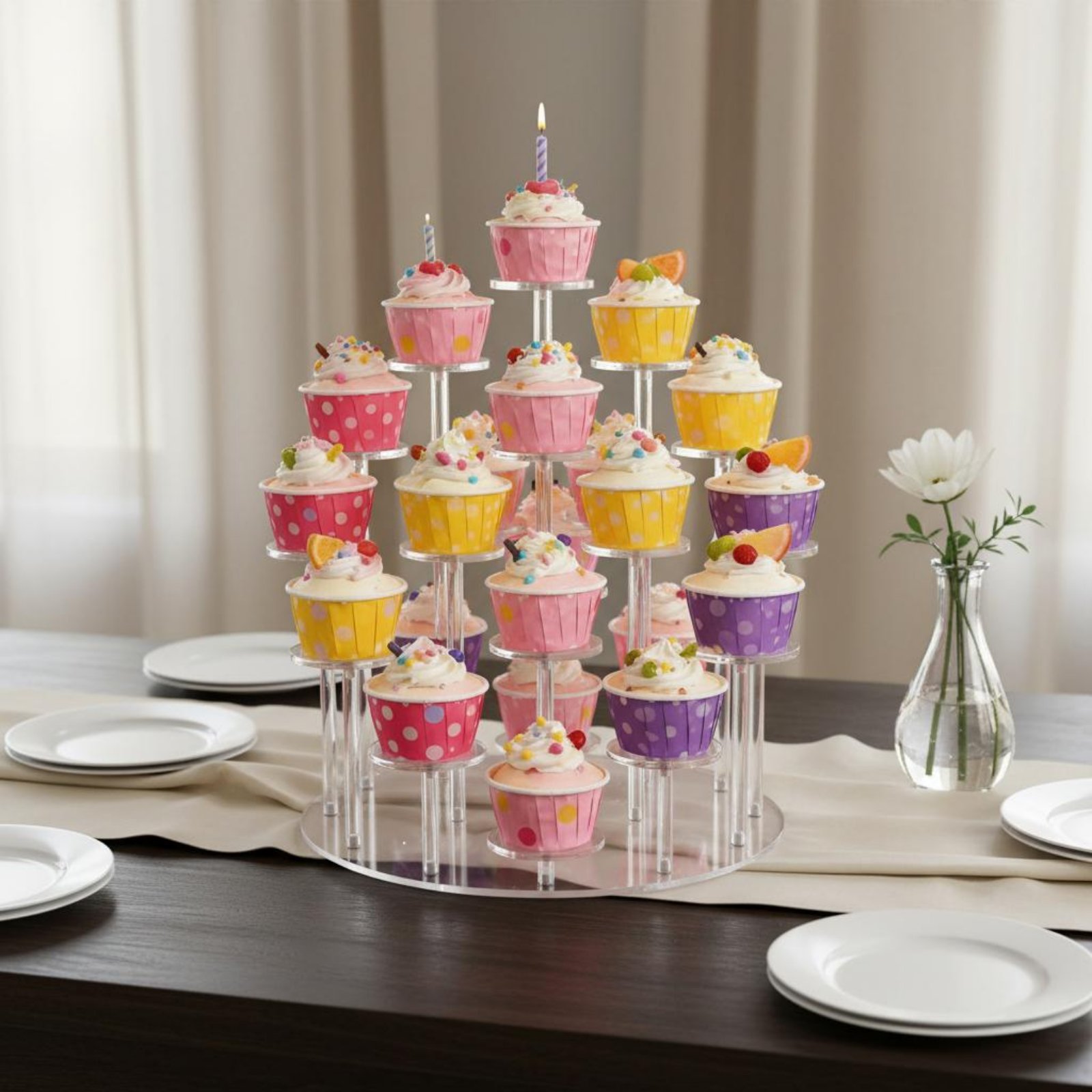 Acrylic Cupcake Stand Transpar - Cupcake Stand Tier ulasan dan harga