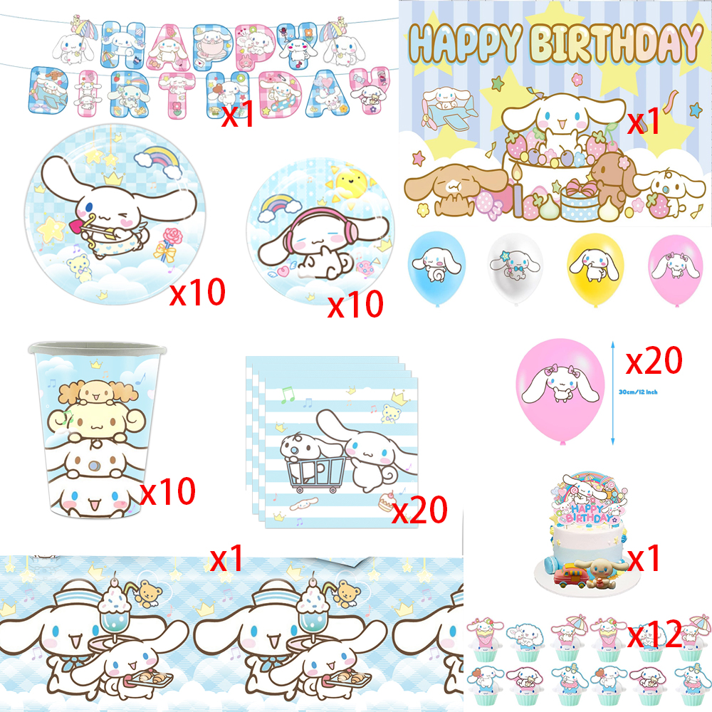 Cartoon Cinnamorolled Birthday - Table Cloth Disposable ulasan dan harga