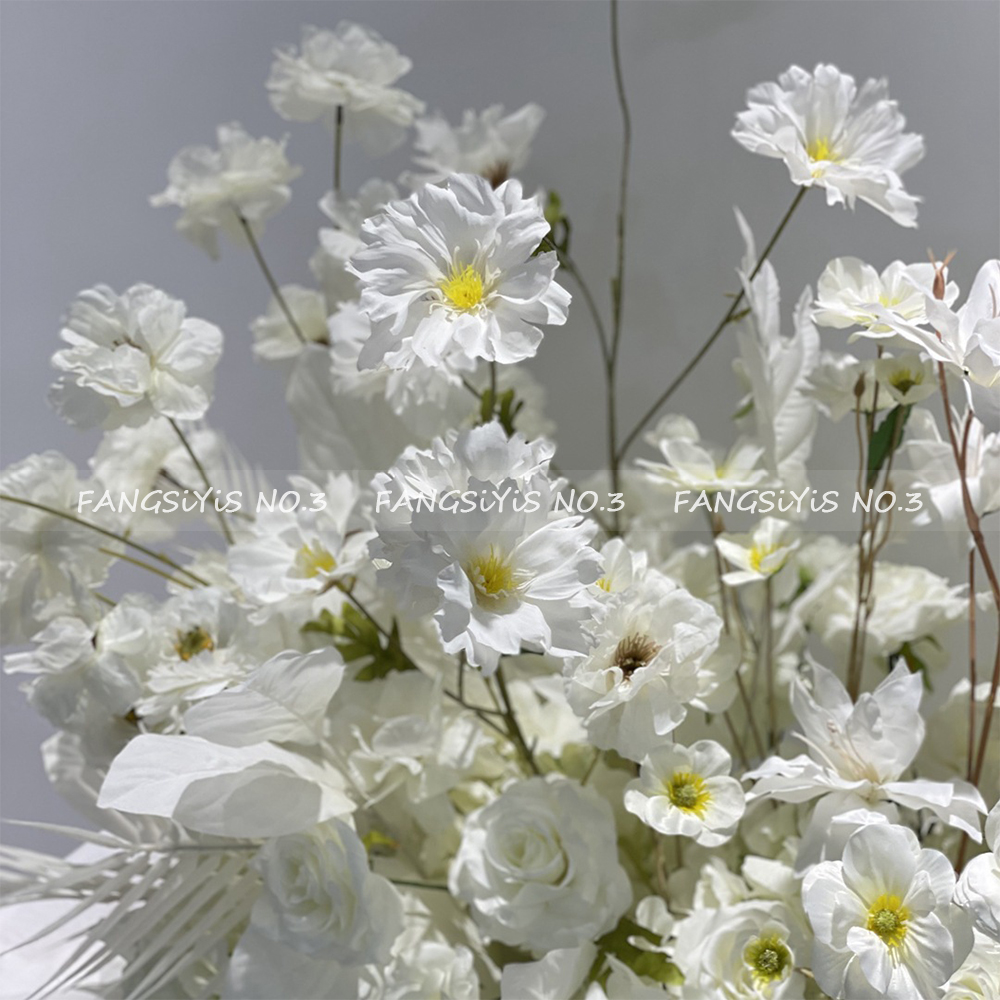 100/50CM Artificial White Rose - Flower Wall Panel ulasan dan harga