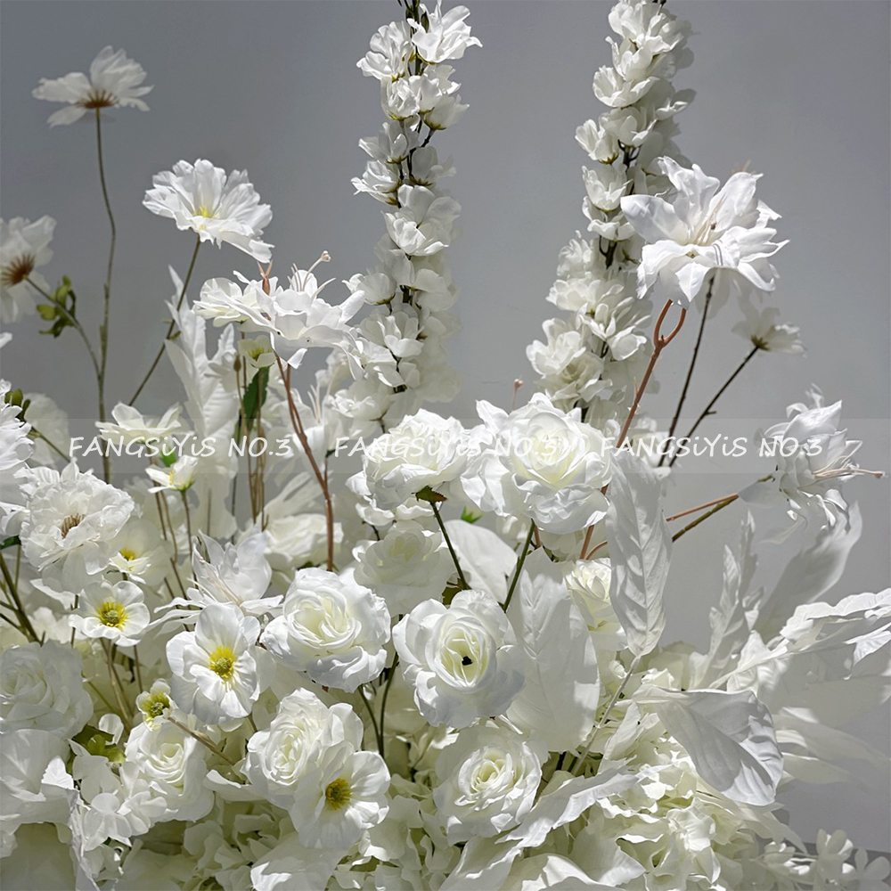 100/50CM Artificial White Rose - Flower Wall Panel ulasan dan harga