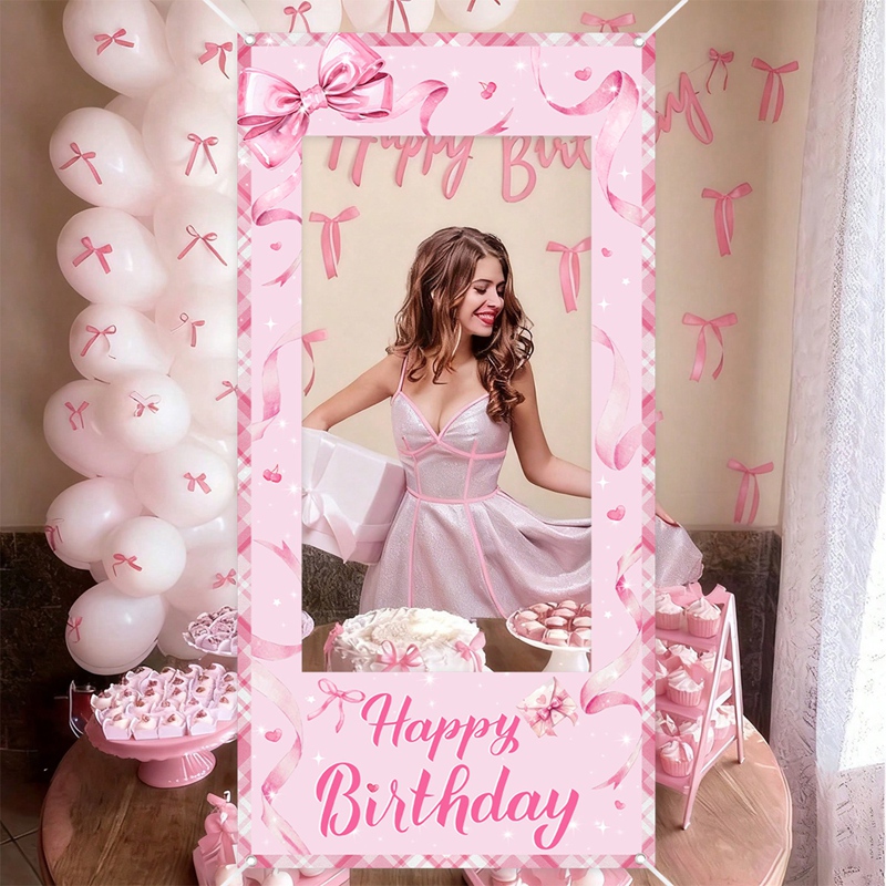 Pink Bow Photo Booth Frame Swe - Photo Booth Frame ulasan dan harga