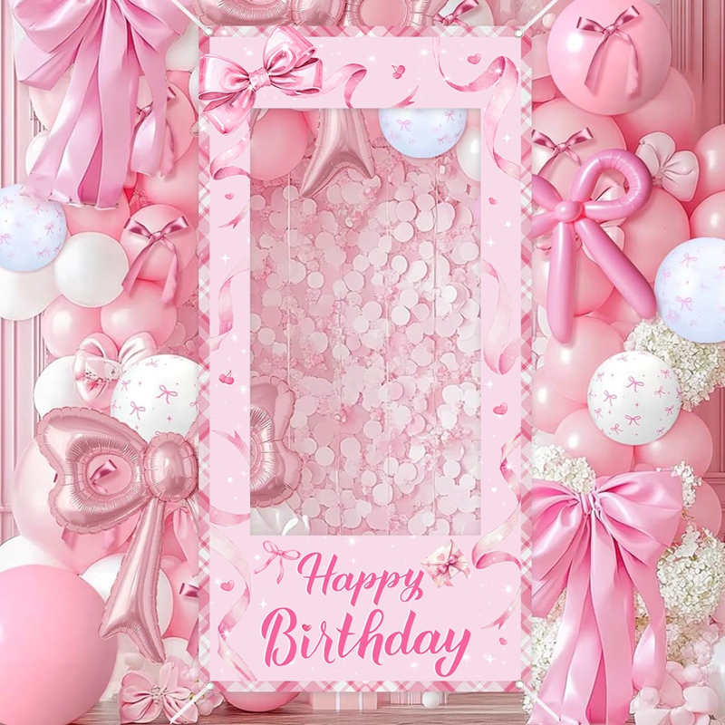Pink Bow Photo Booth Frame Swe - Photo Booth Frame ulasan dan harga