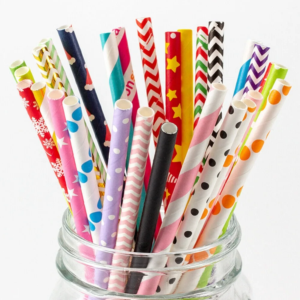 100 Bulk Packed Paper Straws P - Paper Straw Color ulasan dan harga