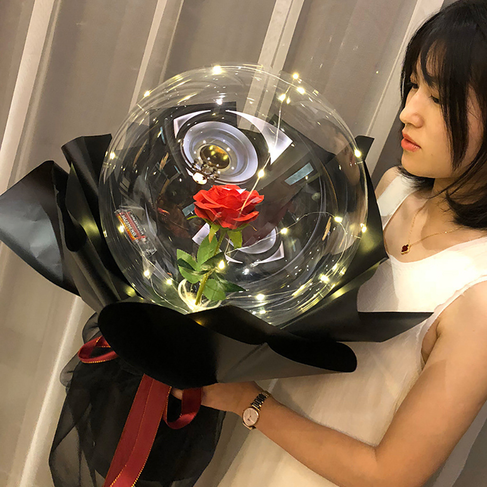Balloon Rose Valentine Day Bob - Led Balloon Light ulasan dan harga