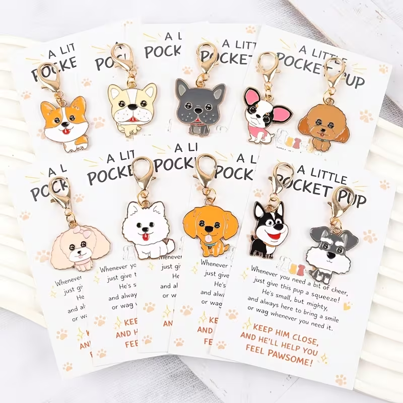 10 Cute Cartoon Puppy Keychain - Supply Event ulasan dan harga