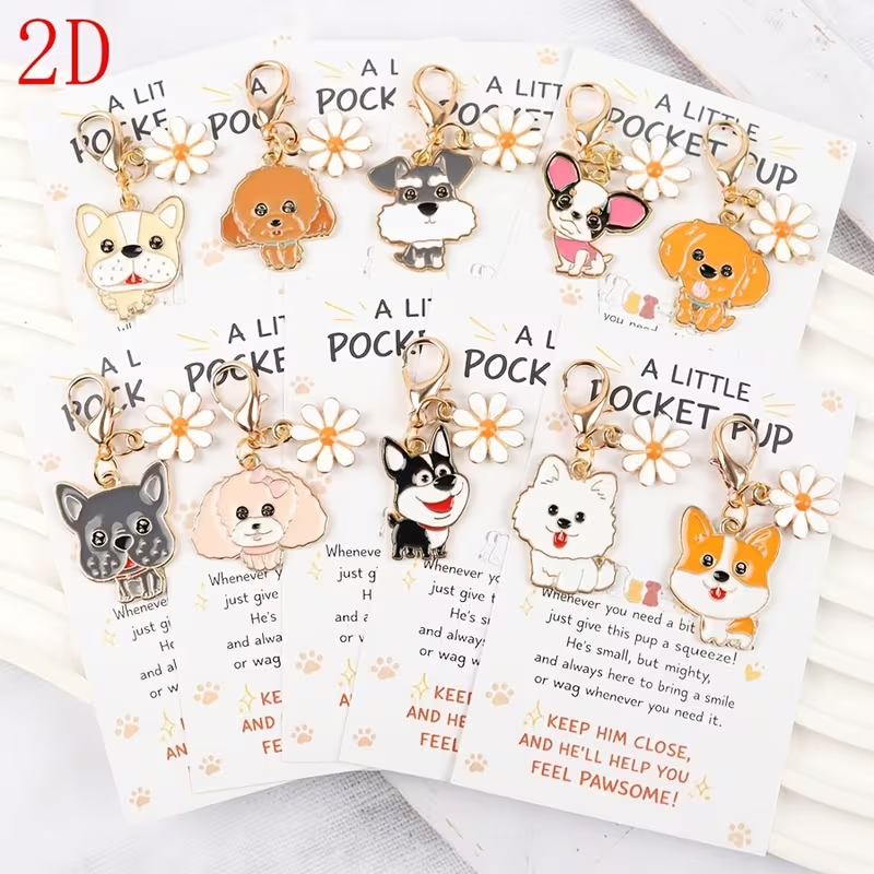10 Cute Cartoon Puppy Keychain - Supply Event ulasan dan harga