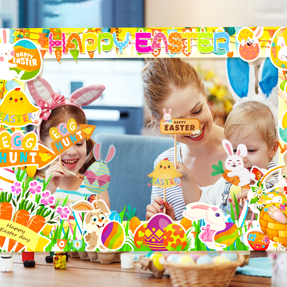 1set Easter Paper Photo Booth  - Photo Booth Frame ulasan dan harga