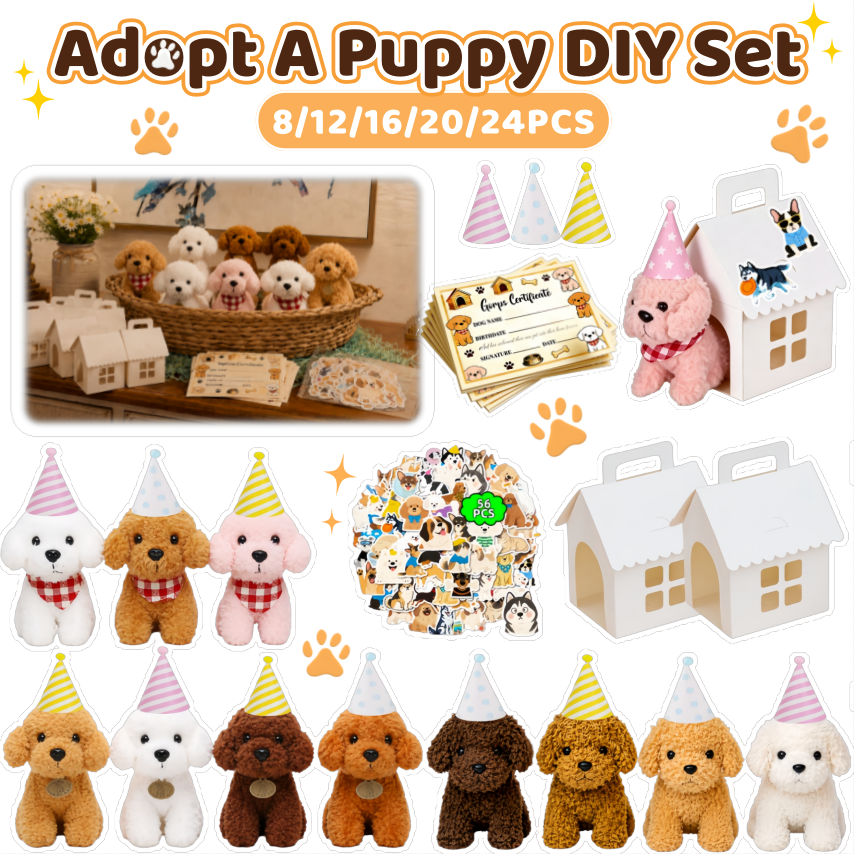 8-24Set Teddy Dogs DIY Adopt A - Event Party ulasan dan harga