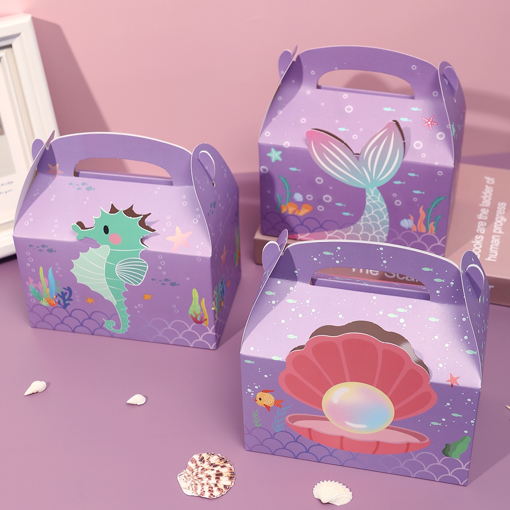 6pcs Mermaid Gift Paper Bags O - Event Party Box ulasan dan harga